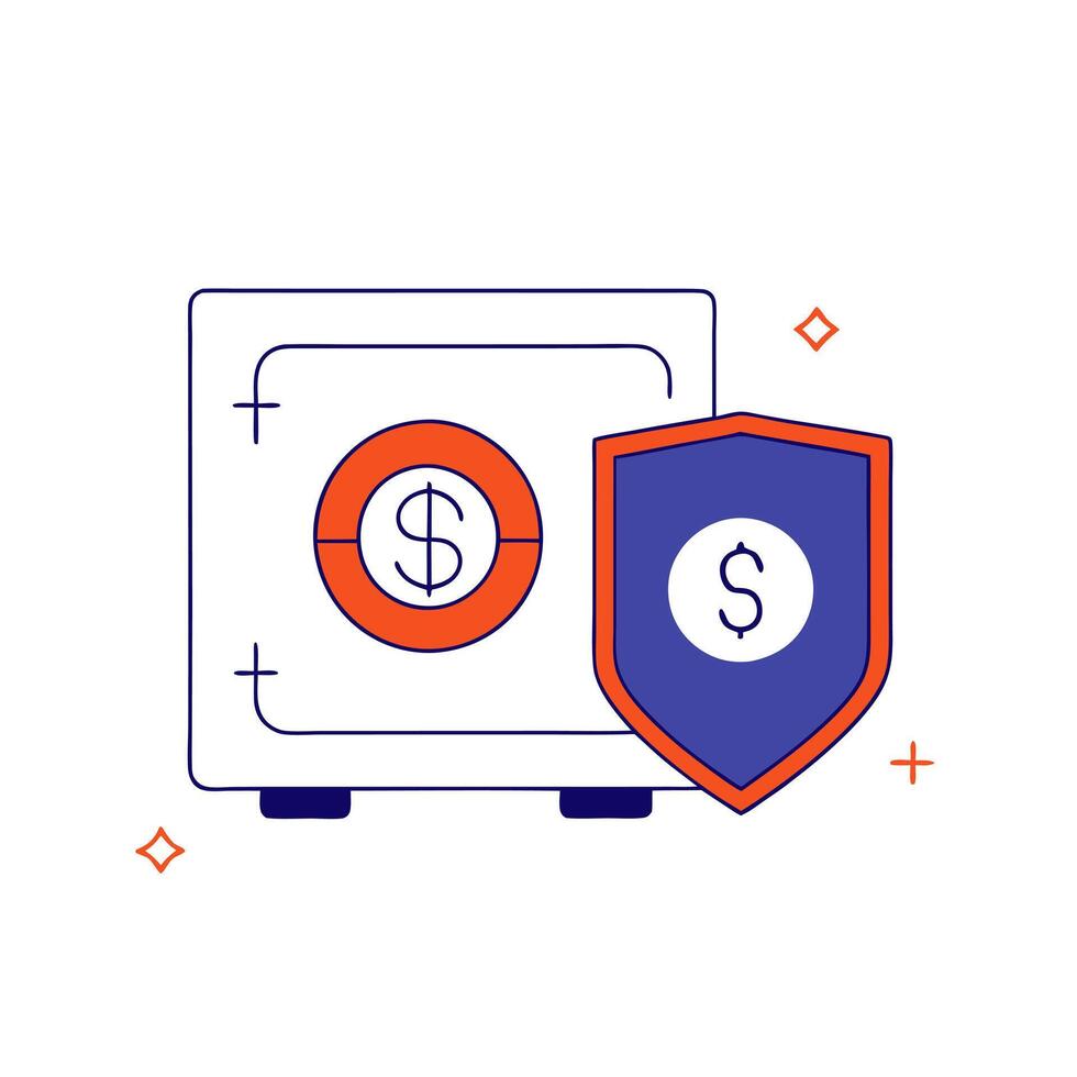 Safe and dollar sign isolated on a white background vector