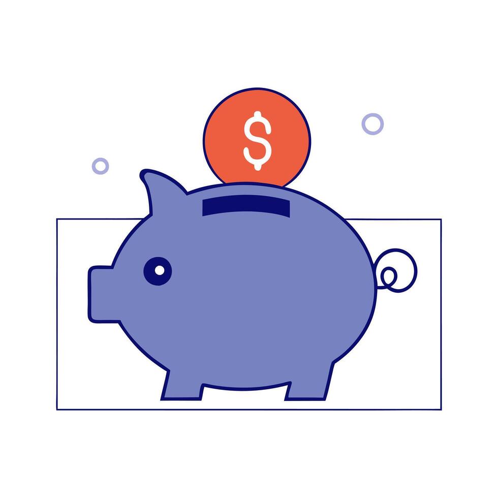 Piggy bank and dollar bill with the word Save isolated on a white background vector