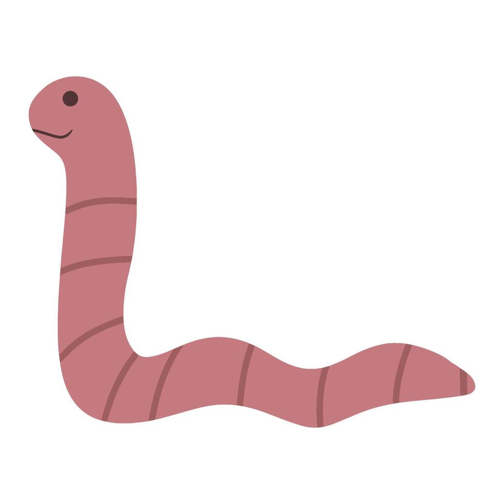cute worm illustration vector