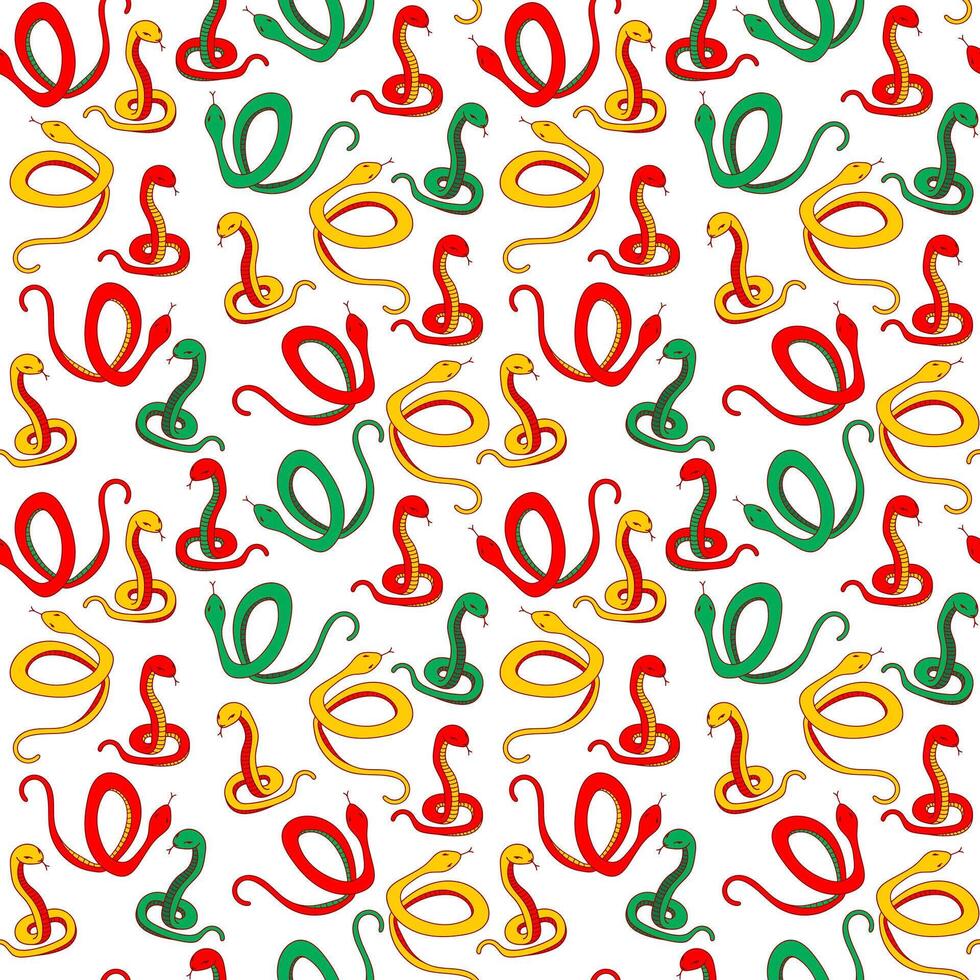 2025 Year of the Snake, Seamless Pattern, Chinese New Year Celebration design. Traditional zodiac symbol, endless ornament, isolated. Textures, backgrounds, wallpapers, prints, papers, cards, wrapping vector