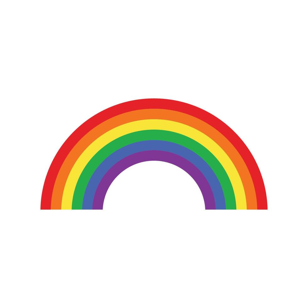 Rainbow Flat style. LGBT flag, rainbow color love symbol, pride month in June, illustration vector