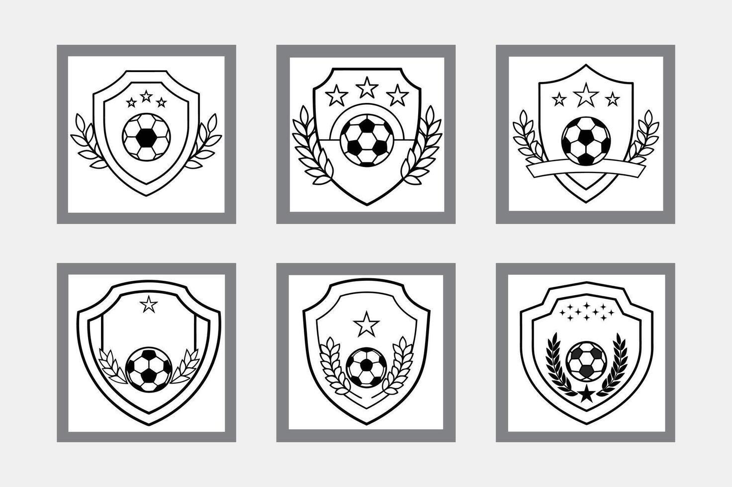Shield with Soccer Ball, Laurel Wreath, and Ribbon in Dark Blue Theme vector