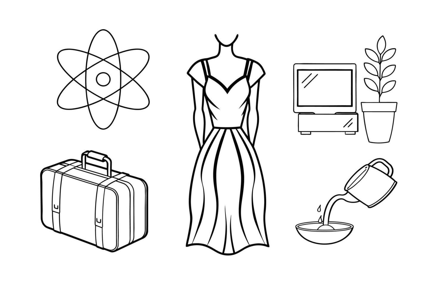Design Minimalist Black and White Icons for Various Themes vector