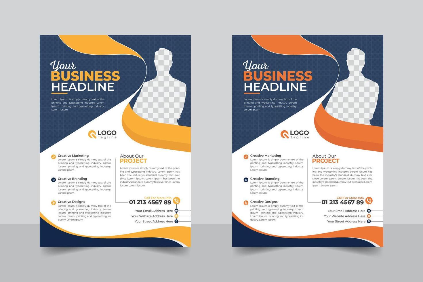 Creative and abstract flyer design template marketing annual report layout, agency poster design vector