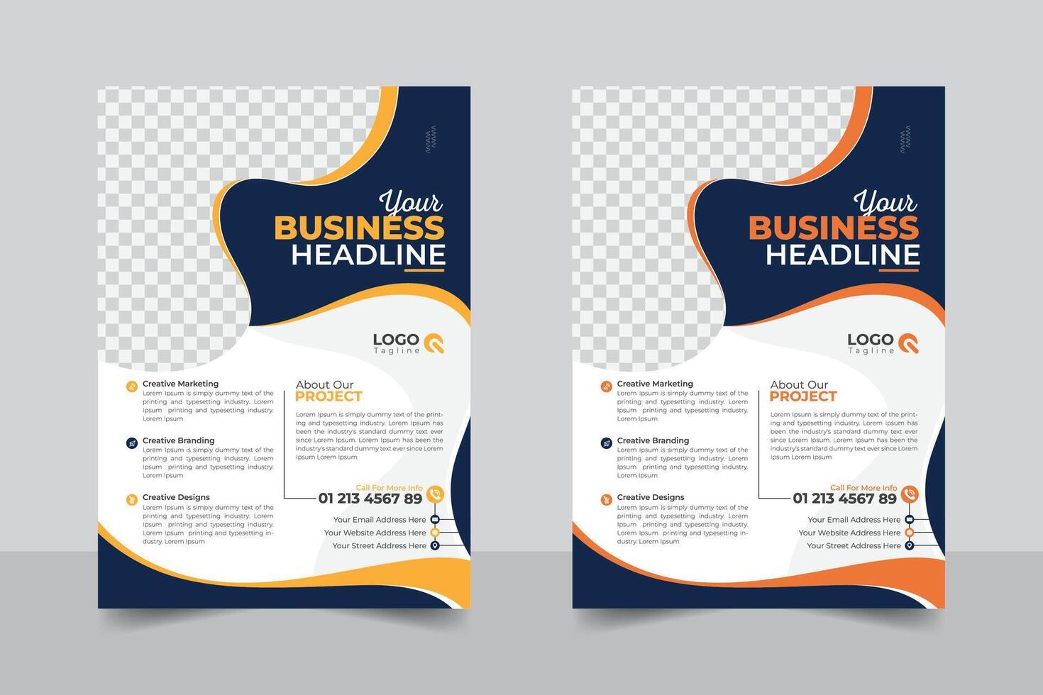 Creative and abstract flyer design template, agency poster design. marketing annual report layout vector