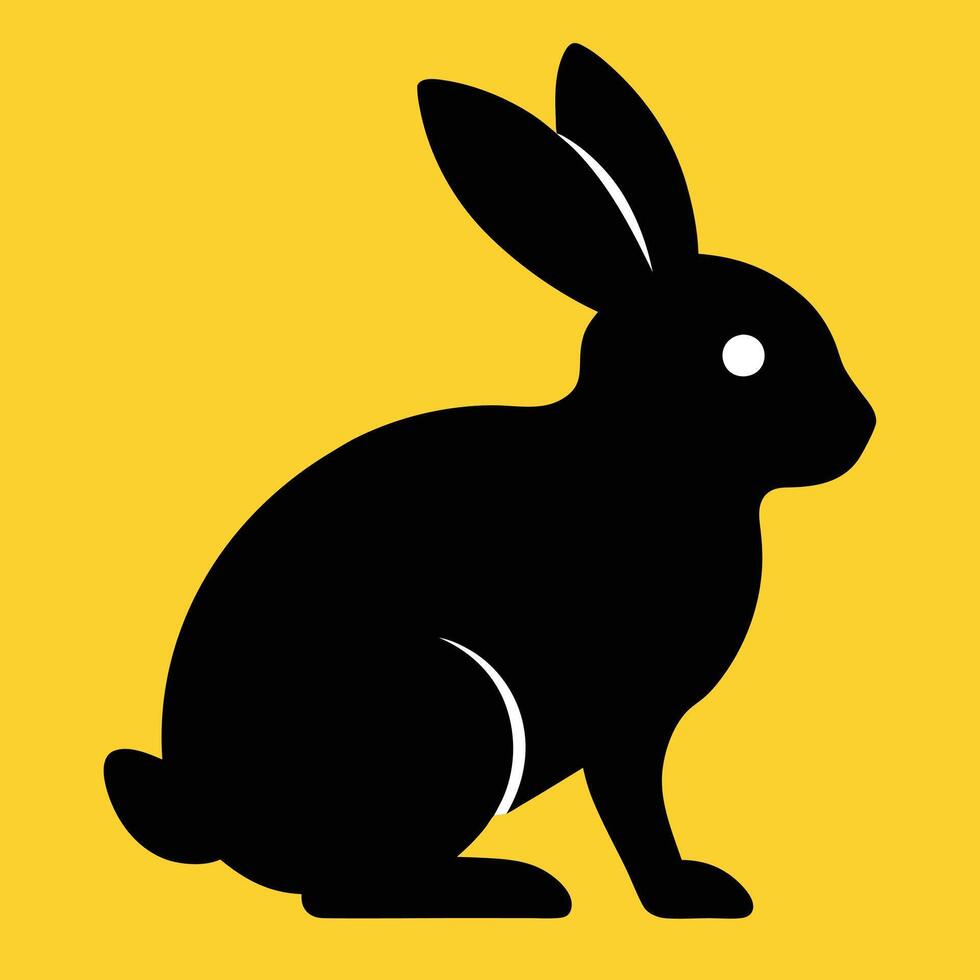 Rabbits silhouette,isolated white background vector