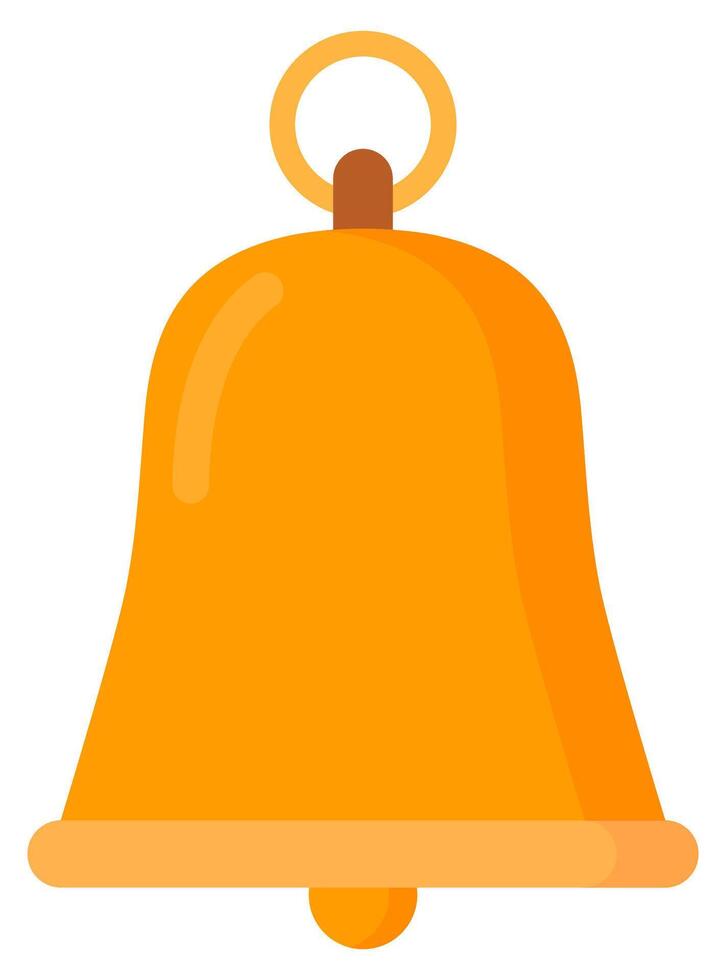 Golden christmas bell icon isolated on white background. vector