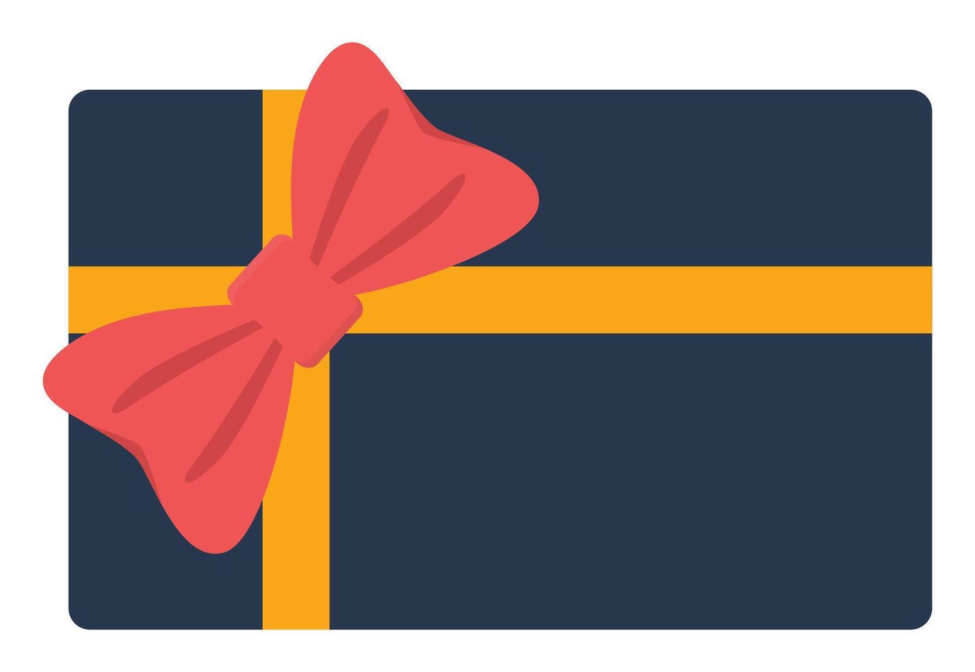 Top view gift box icon flat isolated on white background. vector