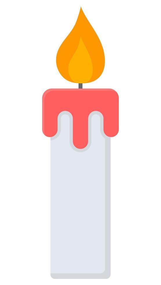 Red Christmas candle icon isolated on white background. vector