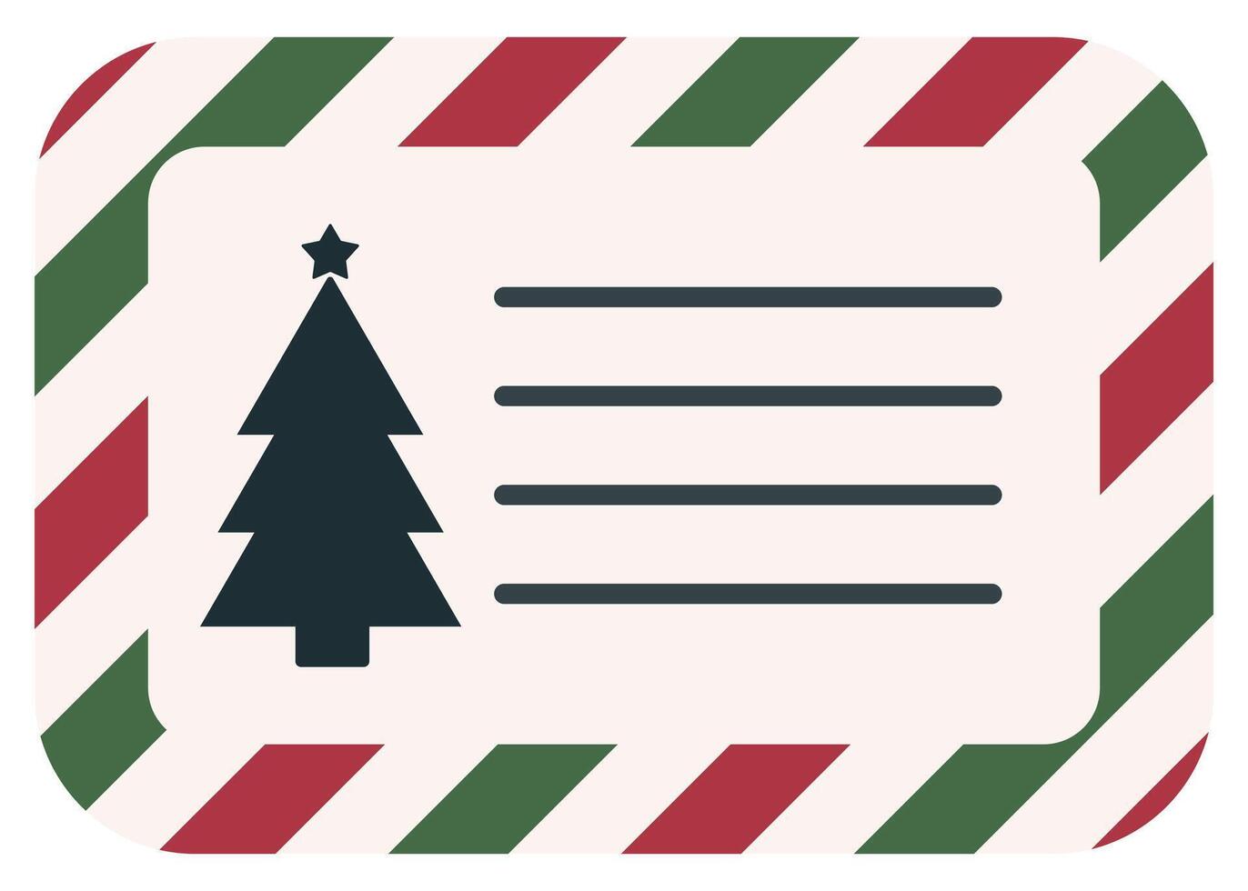 Christmas greeting card flat isolated on white background. vector
