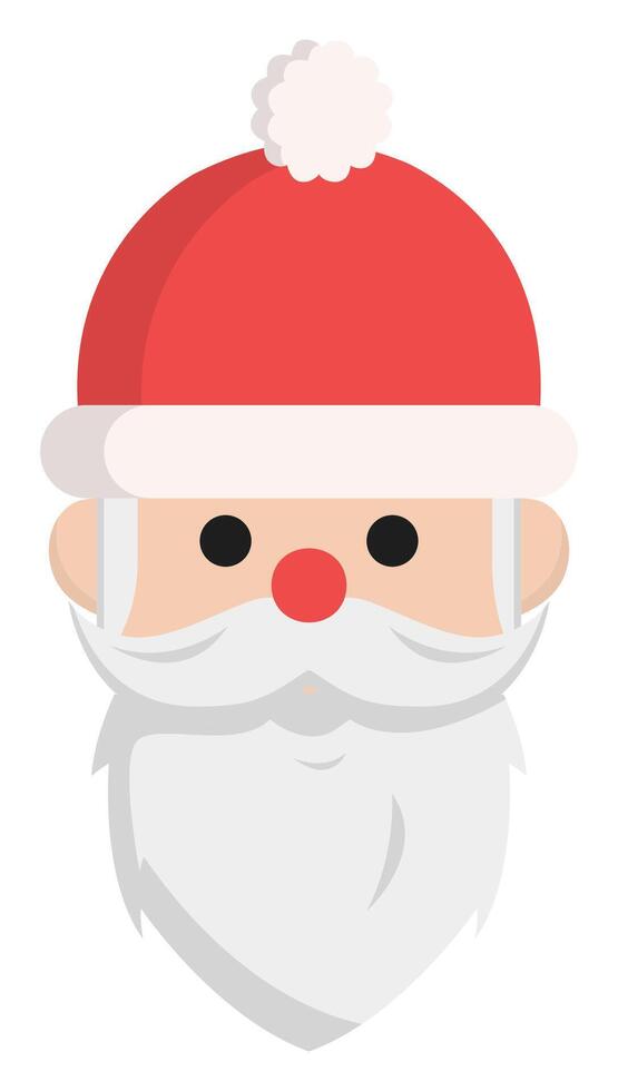 Santa clause head flat icon isolated on white background. vector