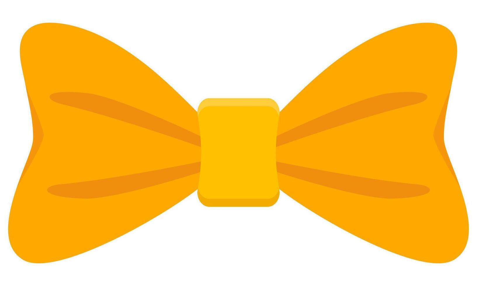 Yellow bow tie flat icon isolated on white background. vector