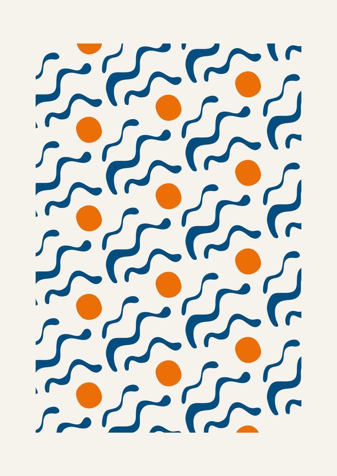 Minimalist poster flat geometric art. Vintage retro bauhaus design vector