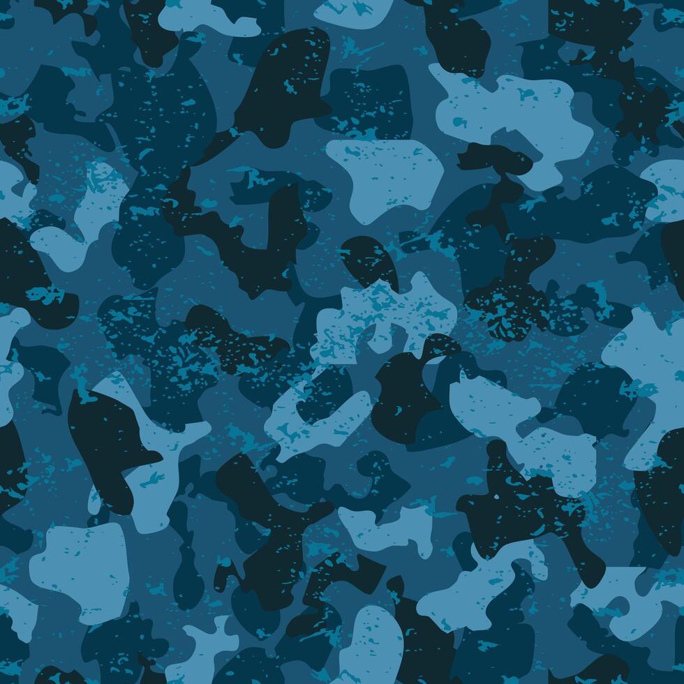 Soldier military camouflage in blue tones grunge vector