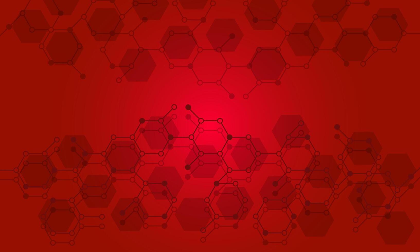 Hexagonal red background with process flow chart vector