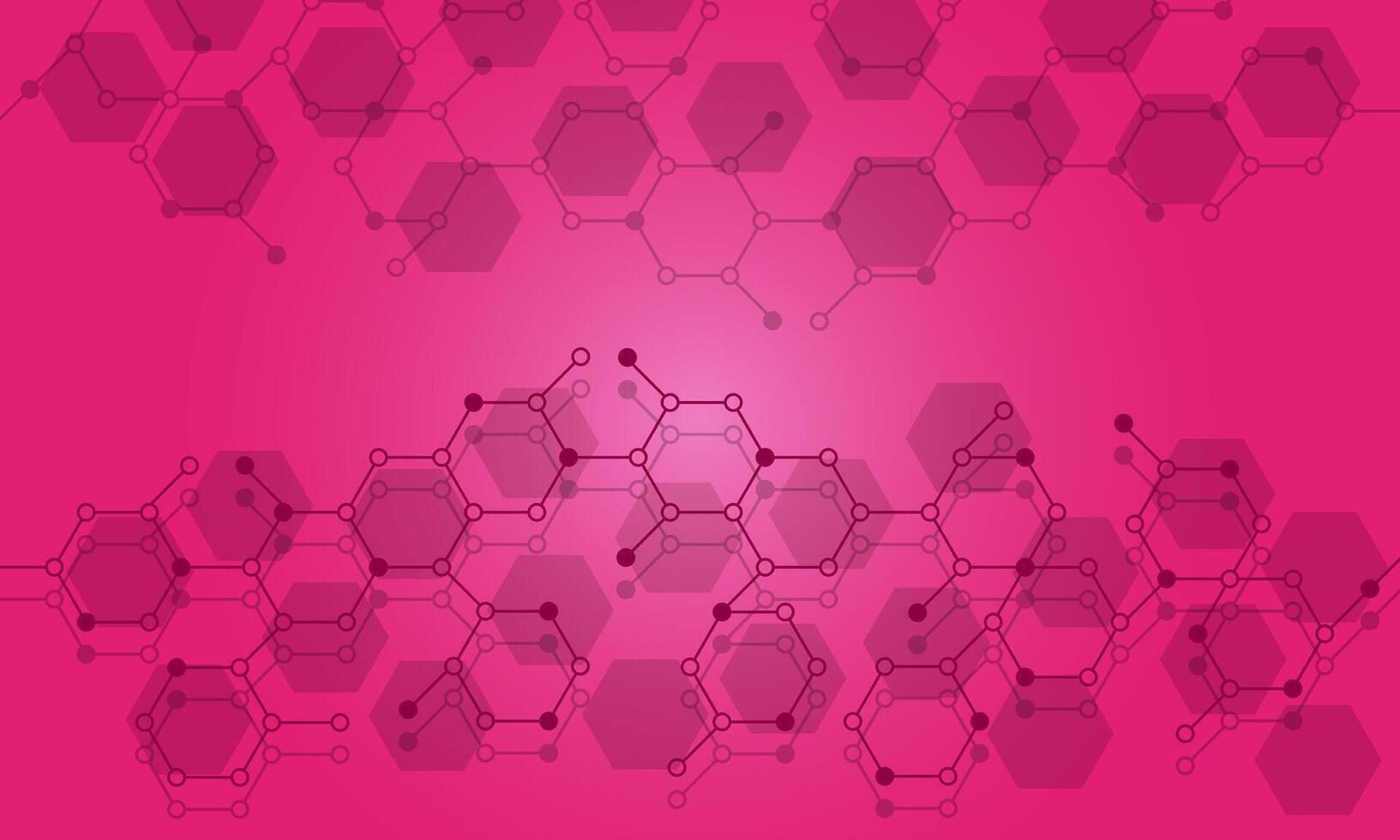 Hexagonal pink background with process flow chart vector