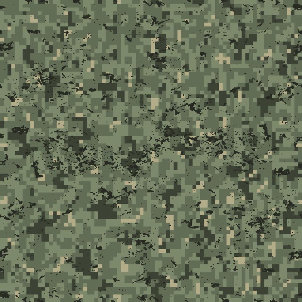 Seamless digital pattern green camouflage grunge vector