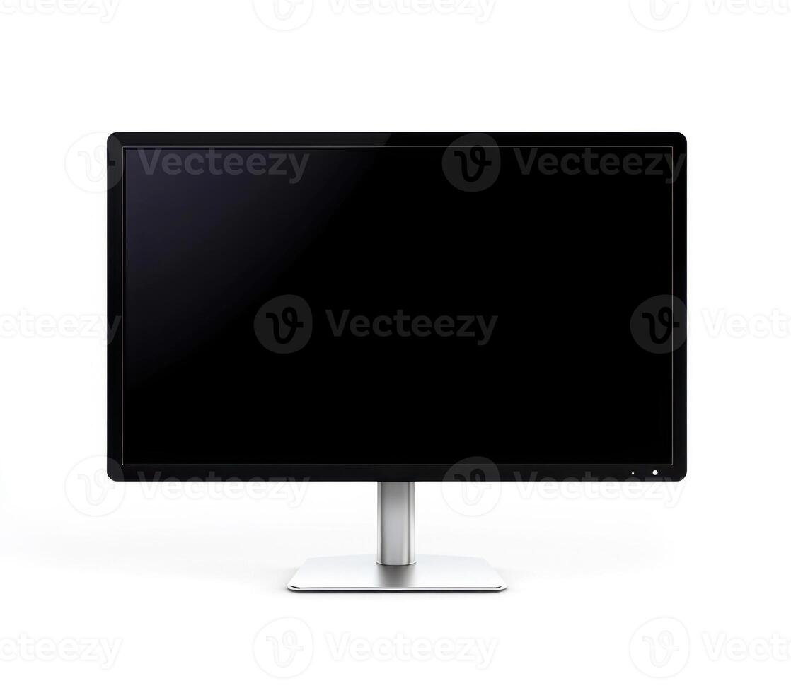 lcd monitor isolated on white photo