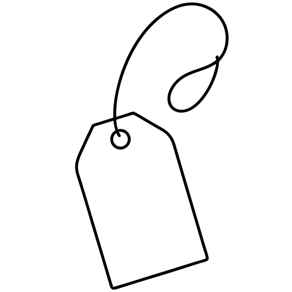 Decorative Wishing Tag Tied with a String in Line Art vector