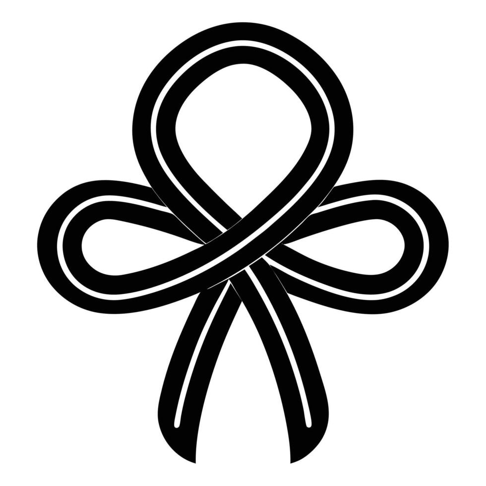 Tied Wishing Ribbon in a Decorative Knot on White Background vector