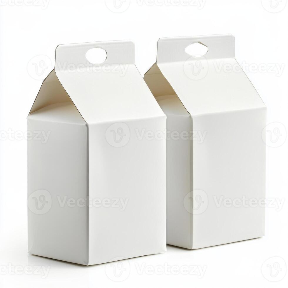 milk cartons isolated on white background photo