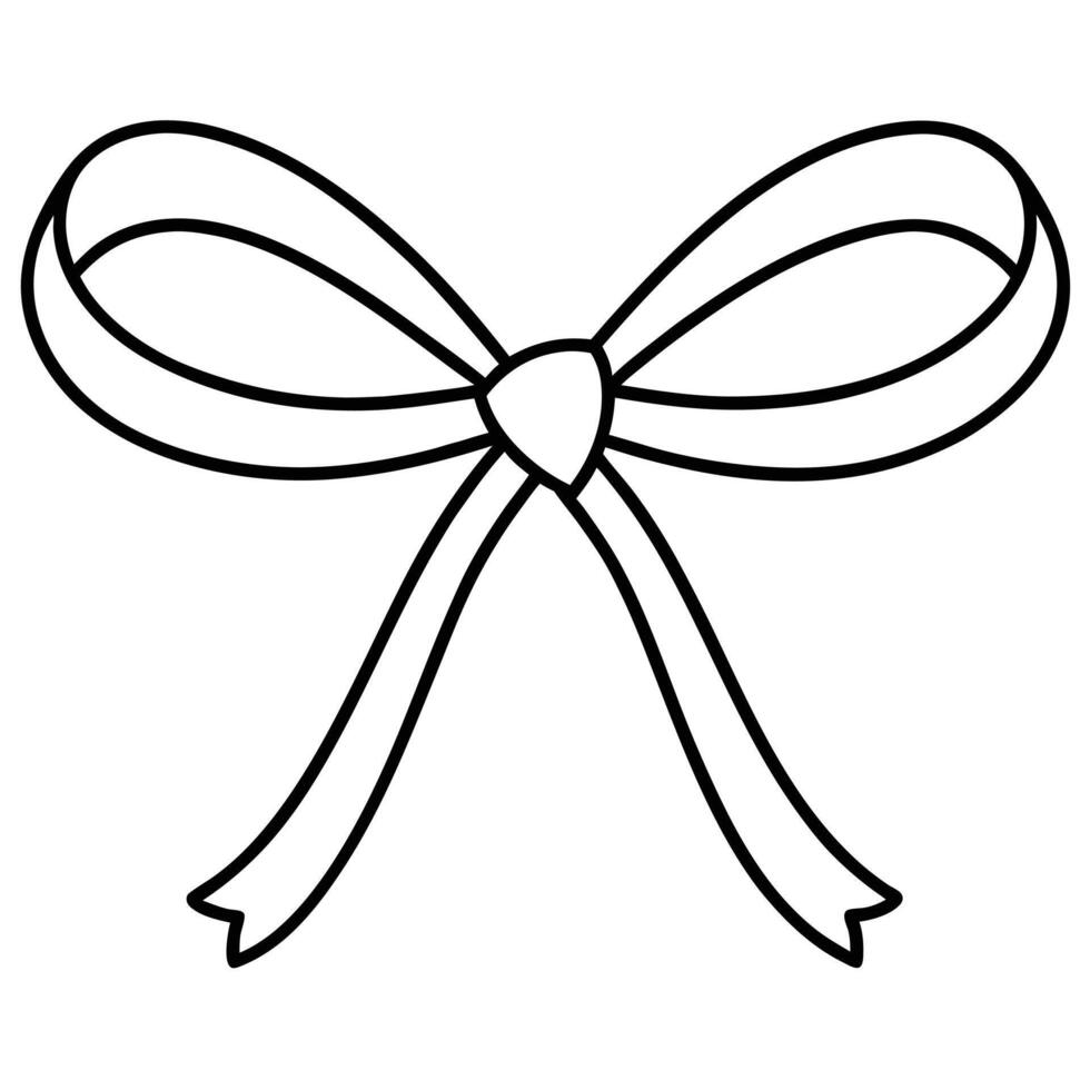 Simple Line Art of a Wishing Ribbon Tied in a Knot vector
