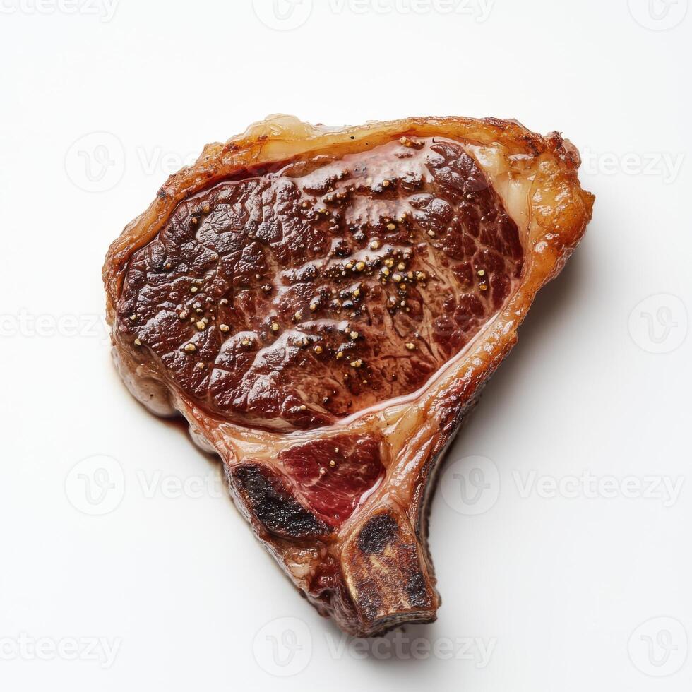 Cooked fried pork meat isolated on white background cutout photo