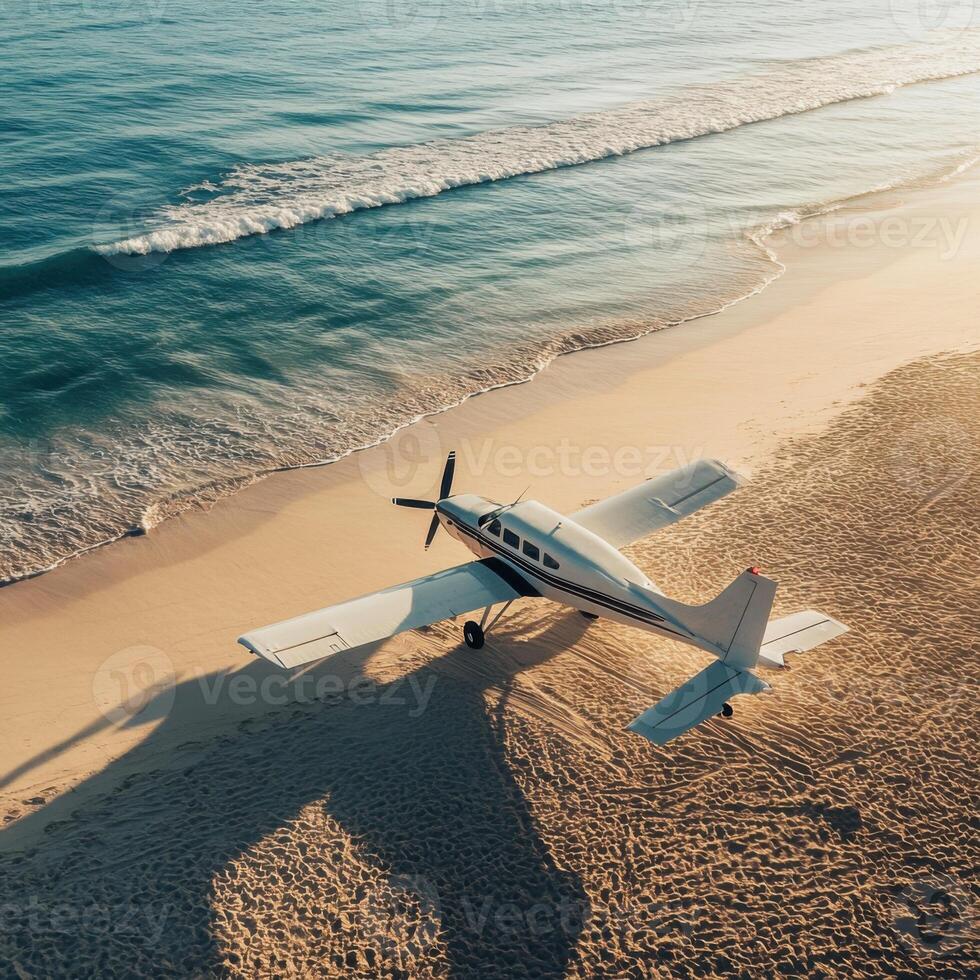 plane on the beach photo