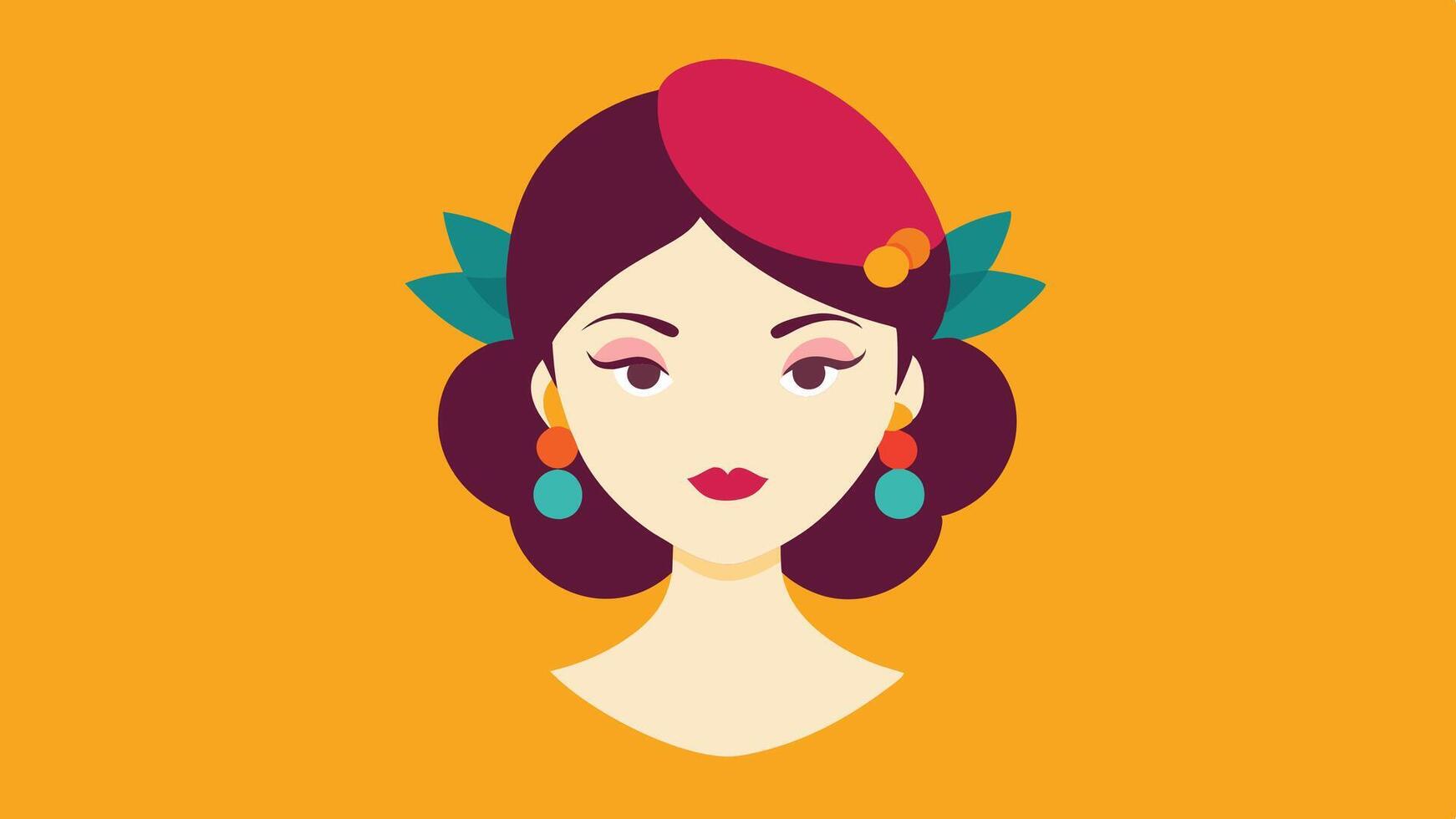 Feminine Face with Floral Details vector