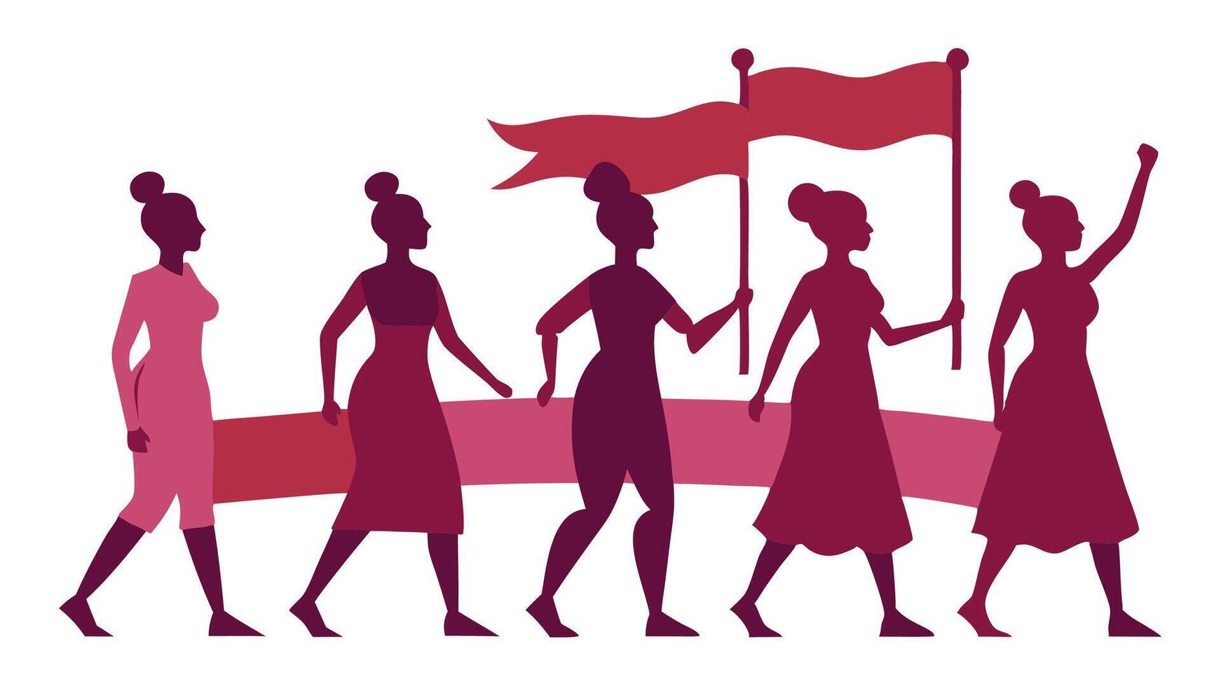 Women Marching for Equality vector