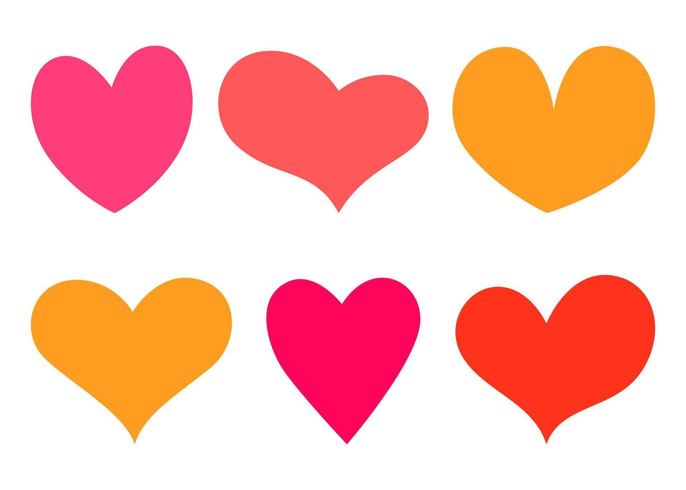Set of beautiful multicolored hearts. Symbol of love. illustration for Valentine's Day. vector