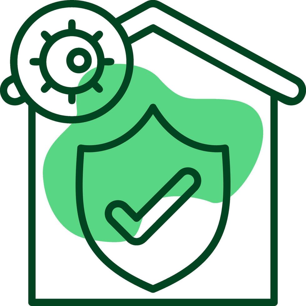 Stay at home Outline Style Icon vector