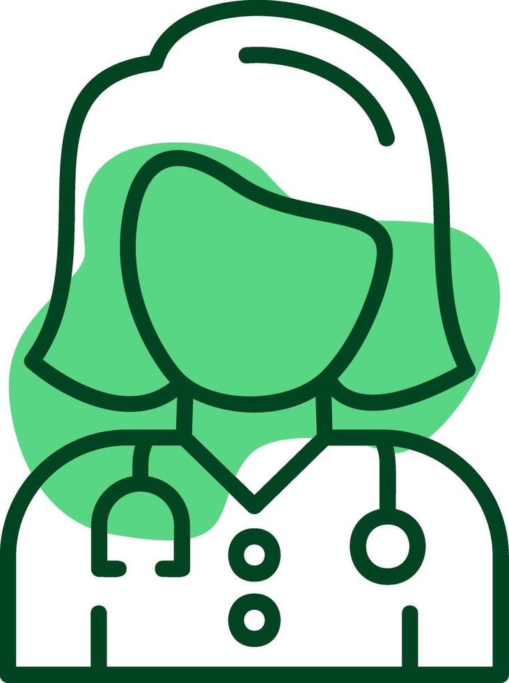 Woman doctor Outline Style Icon vector