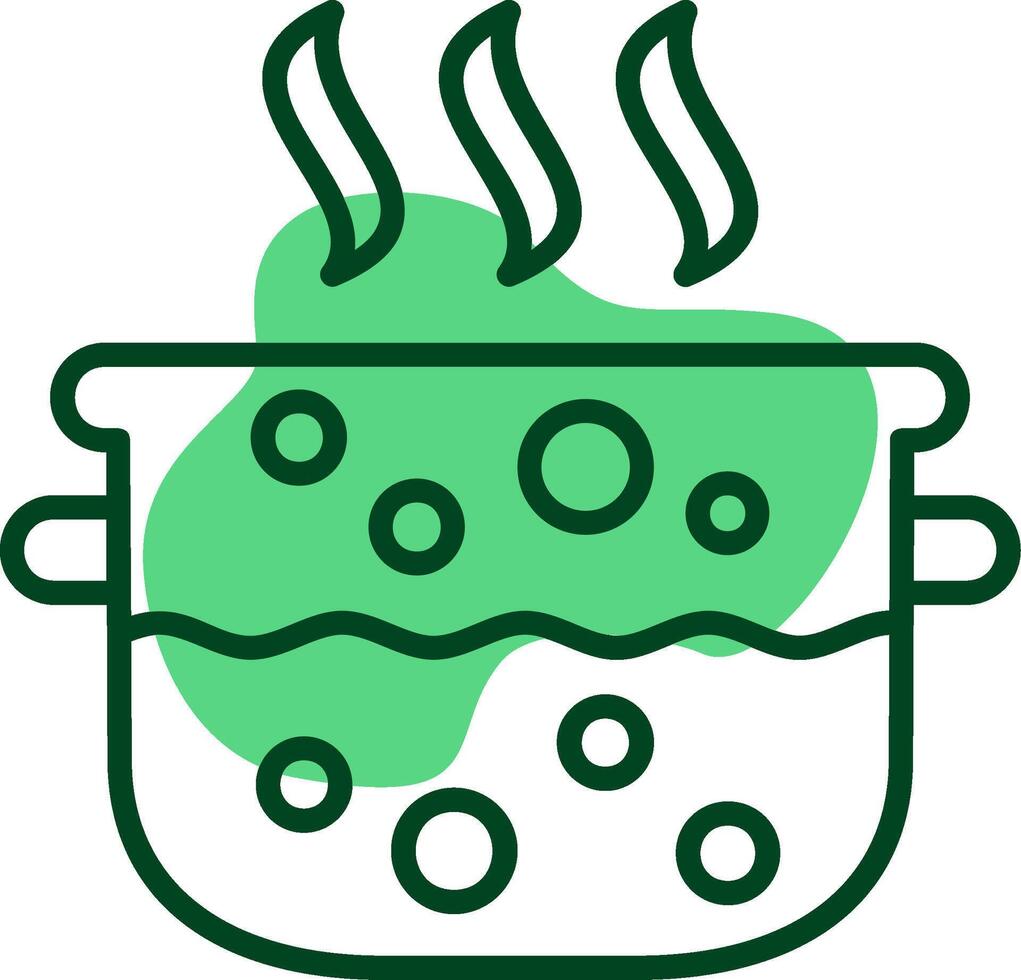 Water Boiling Outline Style Icon vector