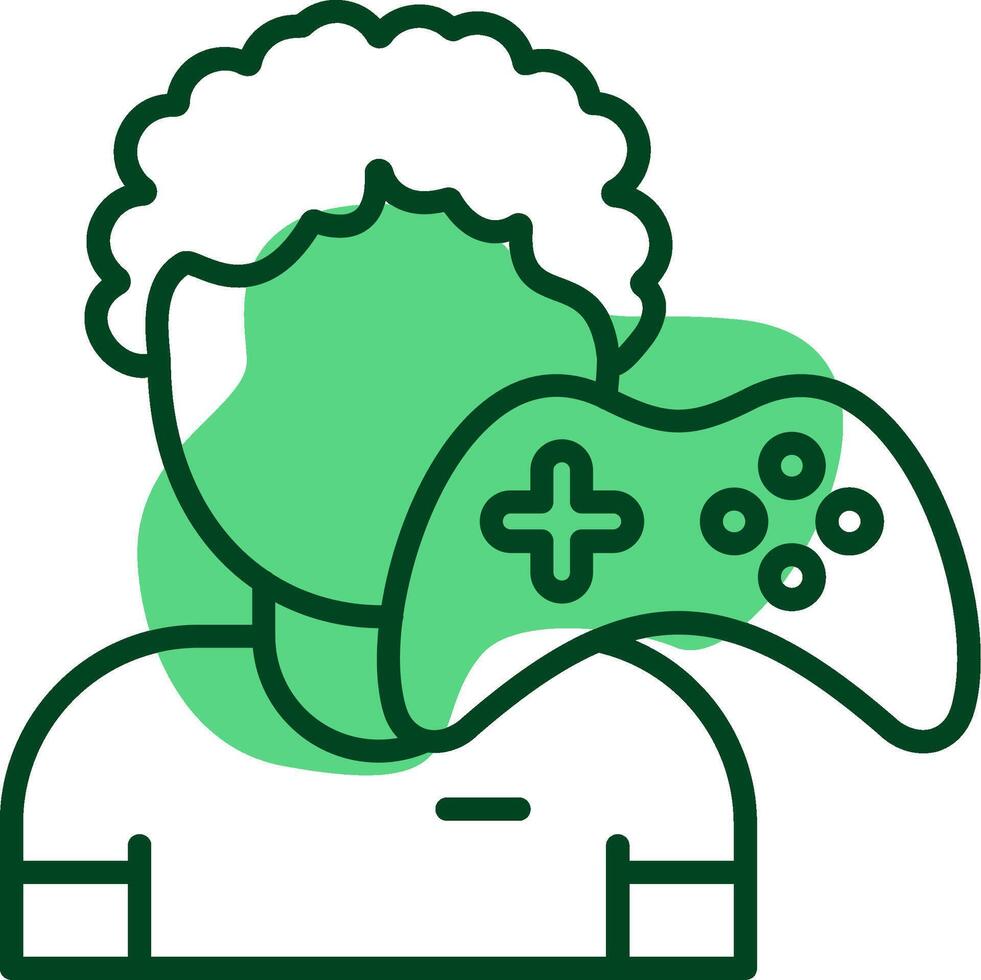 Gamer Outline Style Icon vector