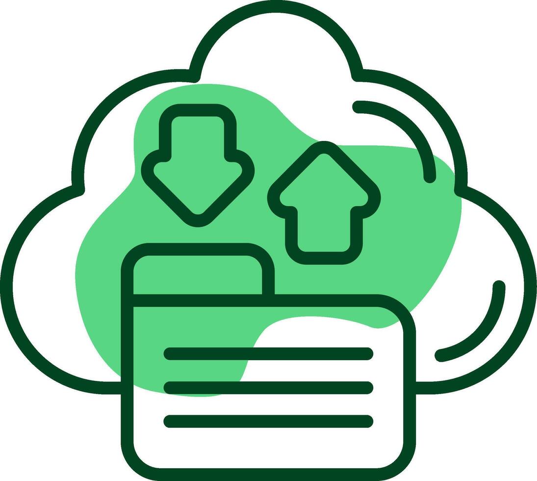 Cloud storage Outline Style Icon vector