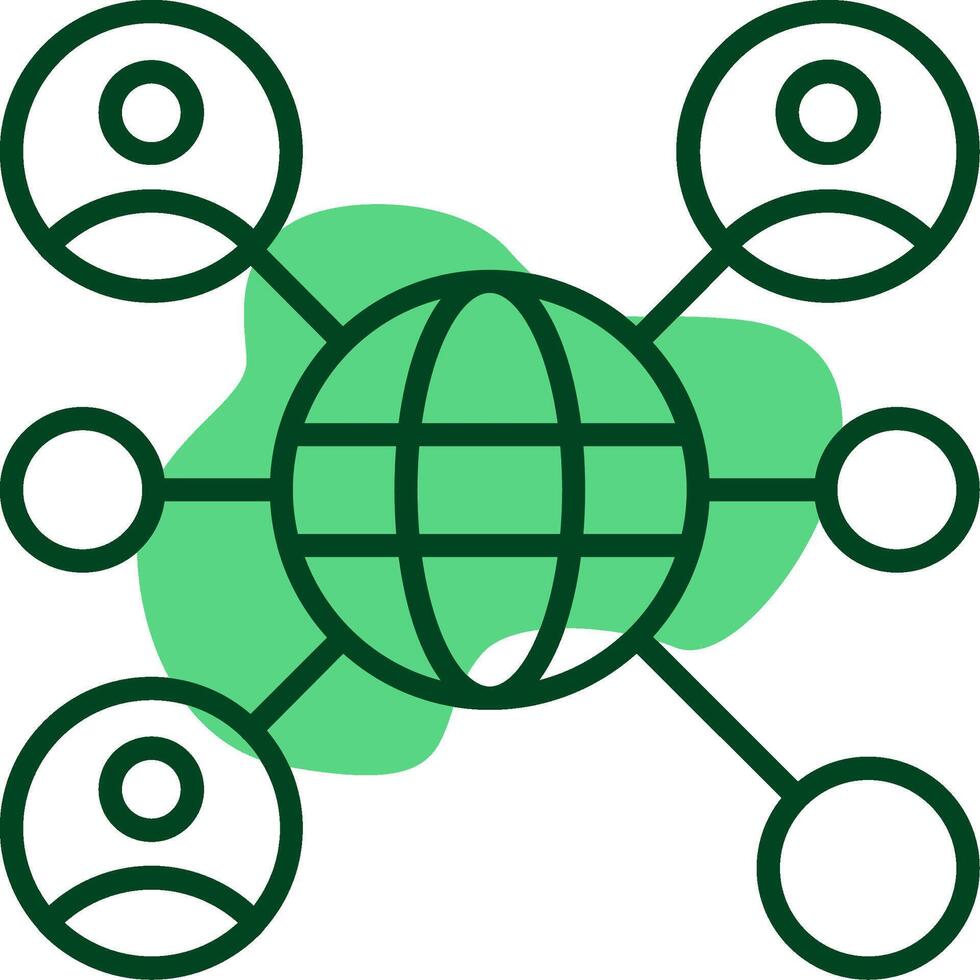 Network Outline Style Icon vector