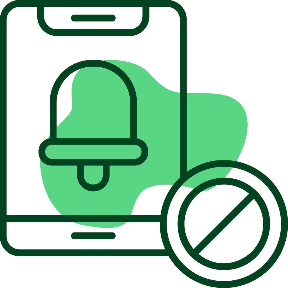Notifications off Outline Style Icon vector