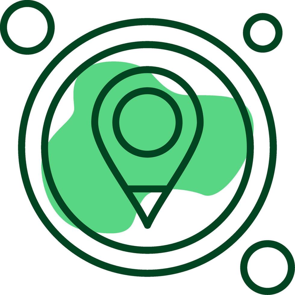 GPS Button Outline Style Icon vector
