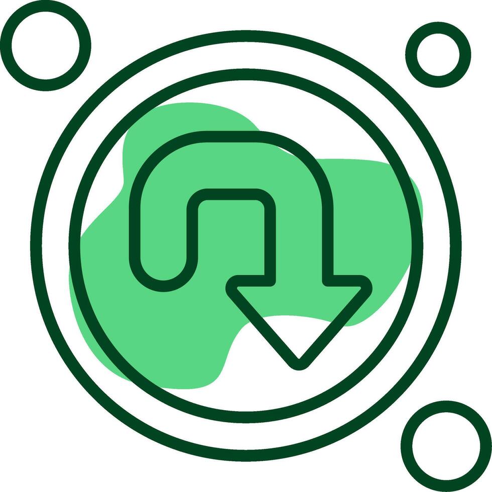 U turn Outline Style Icon vector