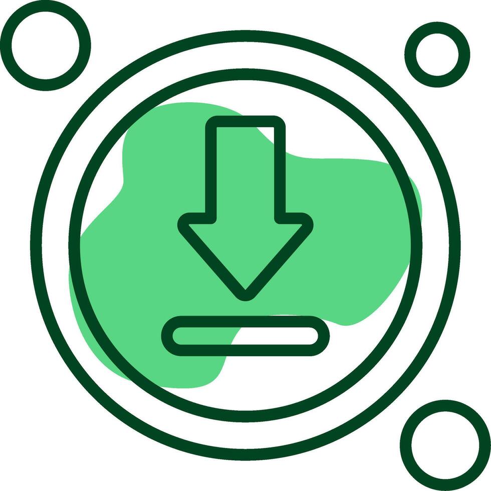 Download Button Outline Style Icon vector