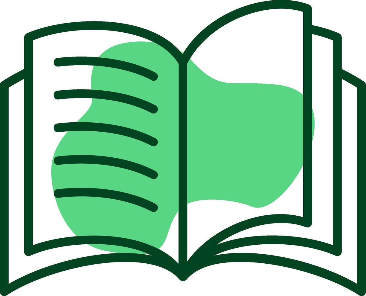 Open book Outline Style Icon vector