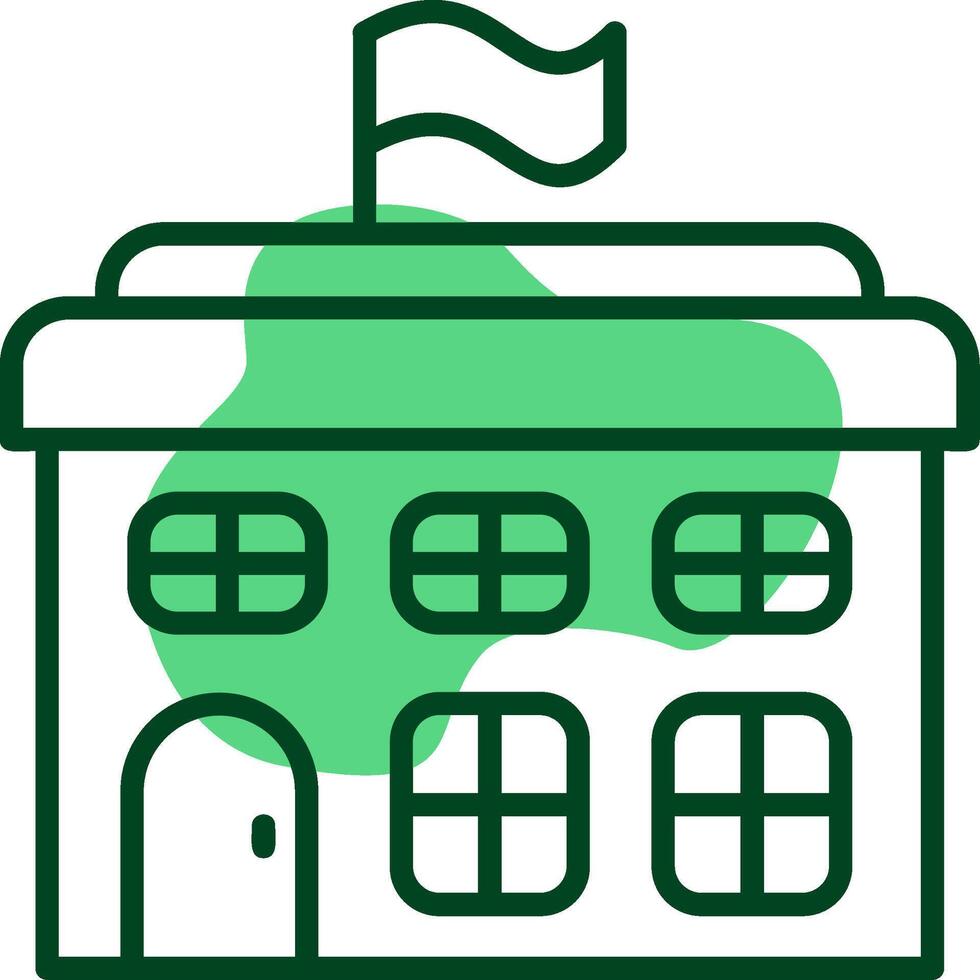 School building Outline Style Icon vector
