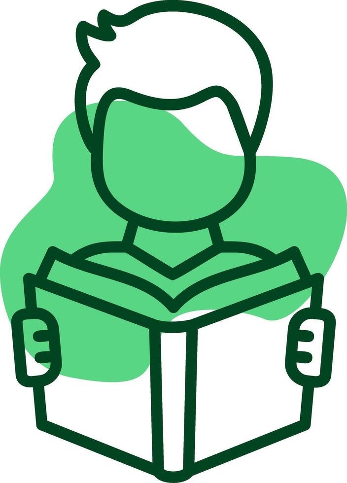 Adult reading Outline Style Icon vector