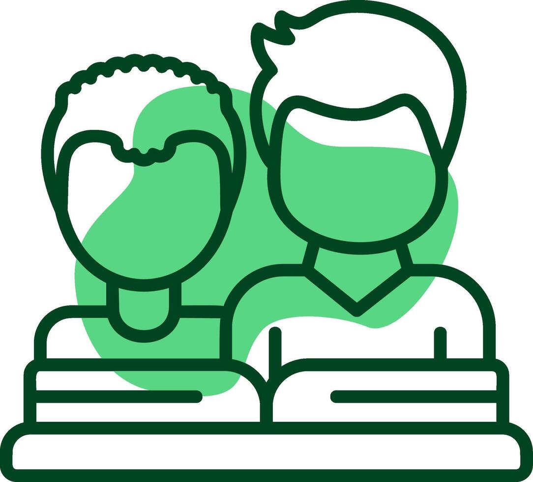 Group reading session Outline Style Icon vector