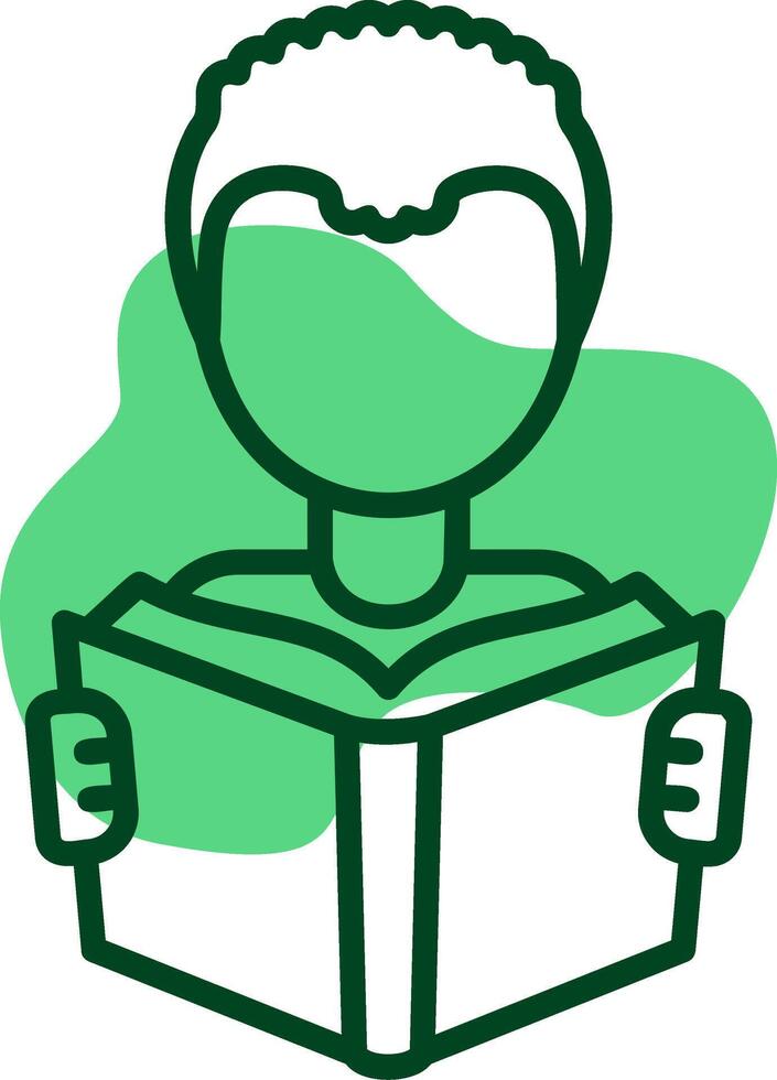 Child reading Outline Style Icon vector