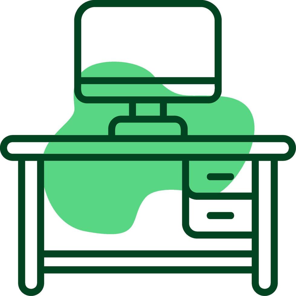 Office Desk Outline Style Icon vector