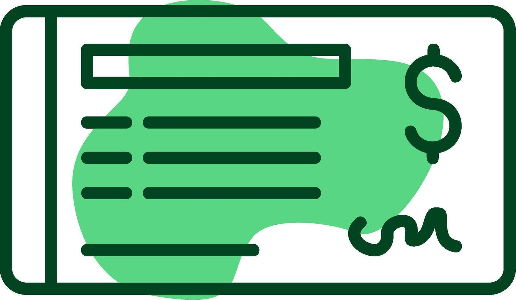 Paycheck Outline Style Icon vector