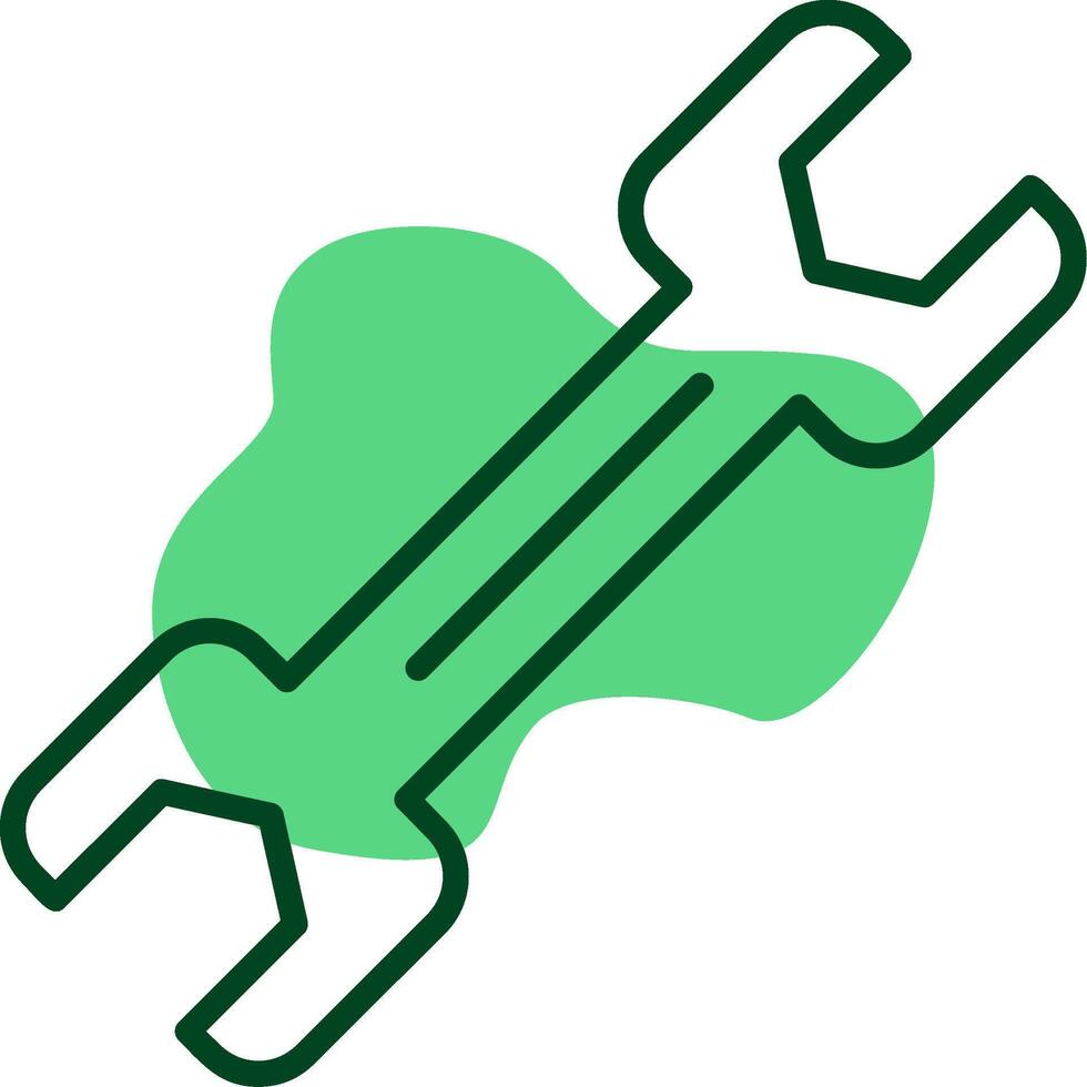 Wrench Outline Style Icon vector