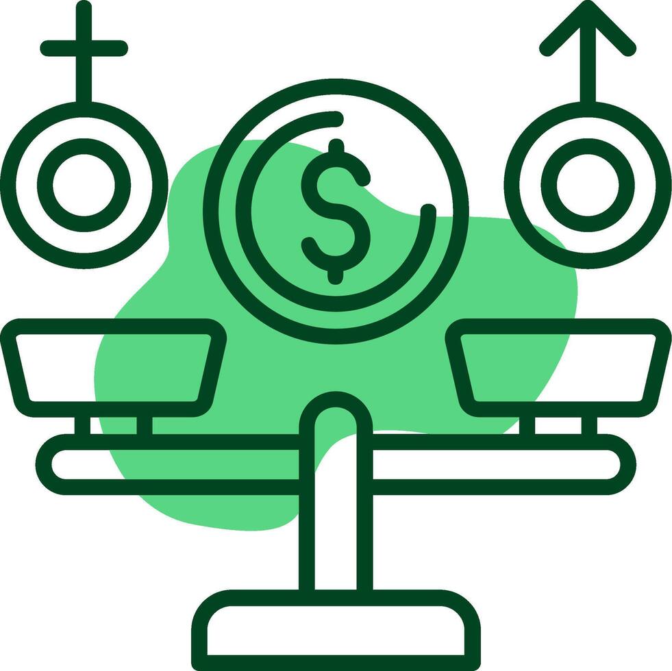 Equal Pay Outline Style Icon vector